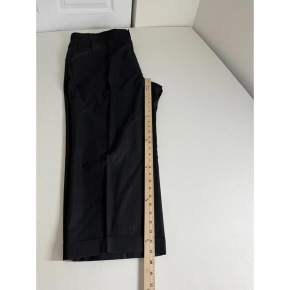 Burberry Dress Pants Wool Casual Suit Trousers Size 52x28 Cuffed Black Pinstripe - Picture 5 of 5